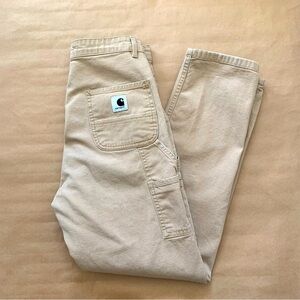 Carhartt WIP Straight Leg Work Pants in Light Beige